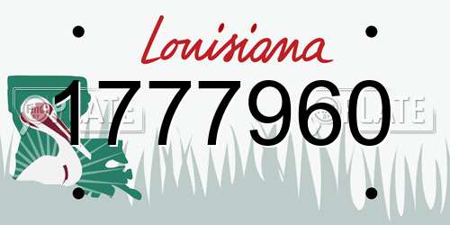 1777960 Louisiana License Plate