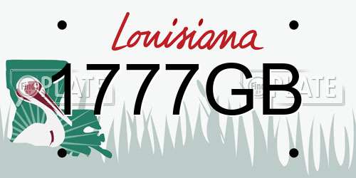 1777GB Louisiana License Plate
