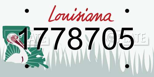 1778705 Louisiana License Plate