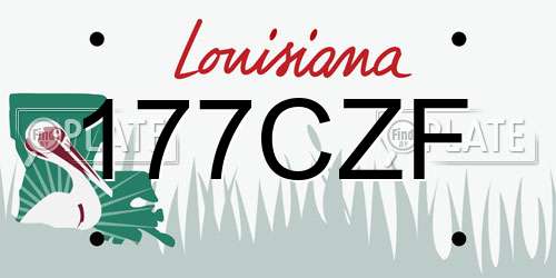 177CZF Louisiana License Plate