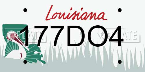 177DO4 Louisiana License Plate