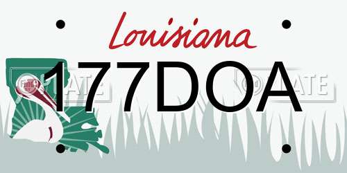 177DOA Louisiana License Plate