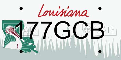 177GCB Louisiana License Plate
