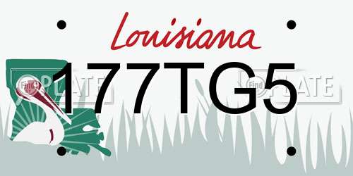 177TG5 Louisiana License Plate