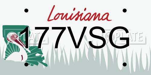 177VSG Louisiana License Plate