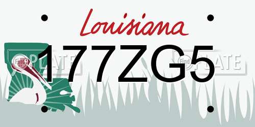 177ZG5 Louisiana License Plate
