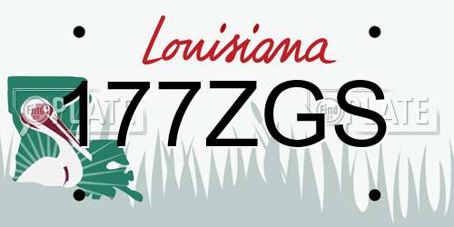 177ZGS Louisiana License Plate