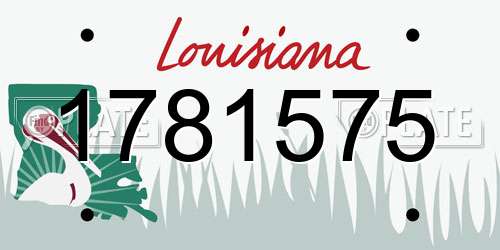1781575 Louisiana License Plate