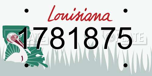 1781875 Louisiana License Plate