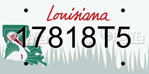 17818T5 Louisiana License Plate