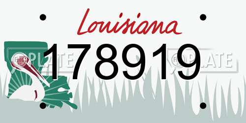178919 Louisiana License Plate