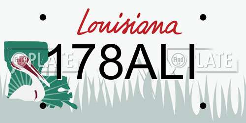 178ALI Louisiana License Plate