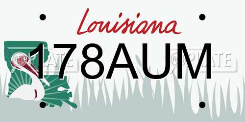 178AUM Louisiana License Plate