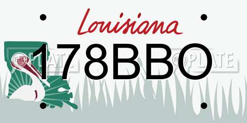 178BBO Louisiana License Plate