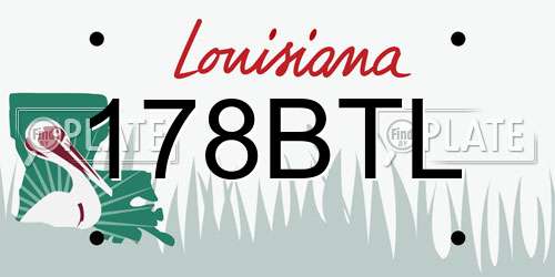 178BTL Louisiana License Plate