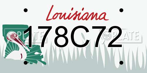 178C72 Louisiana License Plate