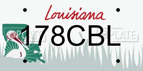 178CBL Louisiana License Plate