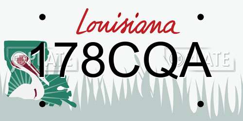 178CQA Louisiana License Plate