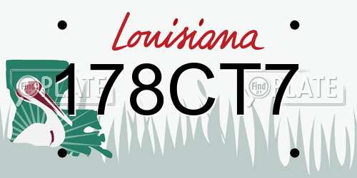 178CT7 Louisiana License Plate