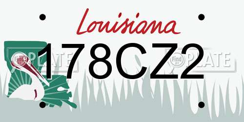 178CZ2 Louisiana License Plate