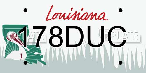 178DUC Louisiana License Plate