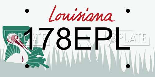178EPL Louisiana License Plate