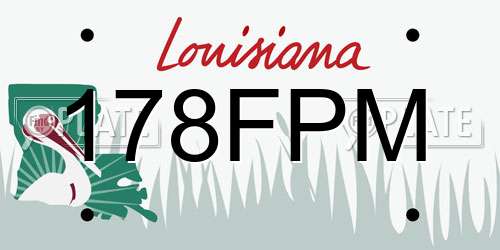 178FPM Louisiana License Plate