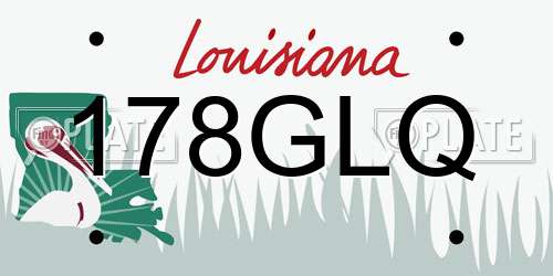 178GLQ Louisiana License Plate