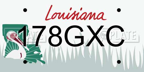 178GXC Louisiana License Plate