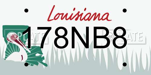 178NB8 Louisiana License Plate