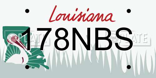 178NBS Louisiana License Plate