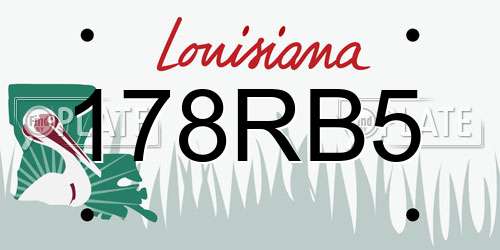 178RB5 Louisiana License Plate