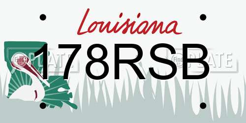 178RSB Louisiana License Plate