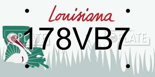 178VB7 Louisiana License Plate