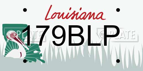 179BLP Louisiana License Plate