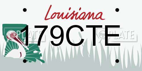 179CTE Louisiana License Plate