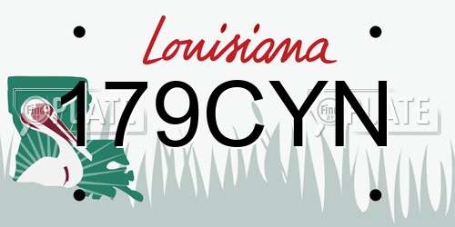 179CYN Louisiana License Plate