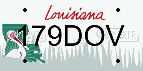179DOV Louisiana License Plate