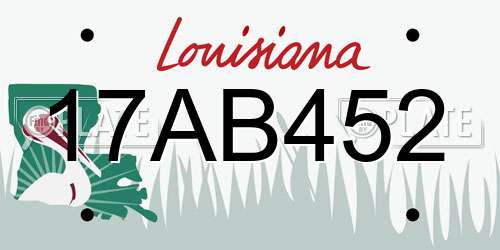 17AB452 Louisiana License Plate