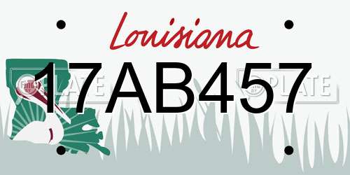 17AB457 Louisiana License Plate