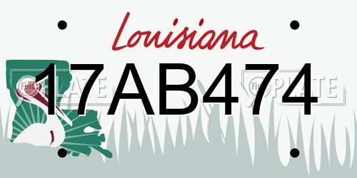 17AB474 Louisiana License Plate