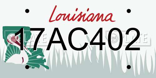 17AC402 Louisiana License Plate