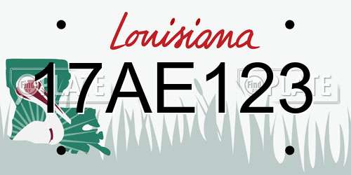 17AE123 Louisiana License Plate