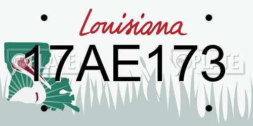 17AE173 Louisiana License Plate