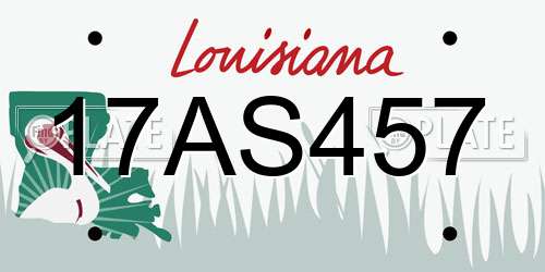 17AS457 Louisiana License Plate