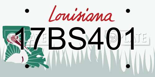 17BS401 Louisiana License Plate