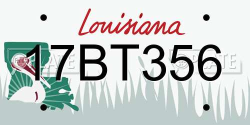 17BT356 Louisiana License Plate