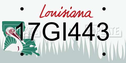 17GI443 Louisiana License Plate