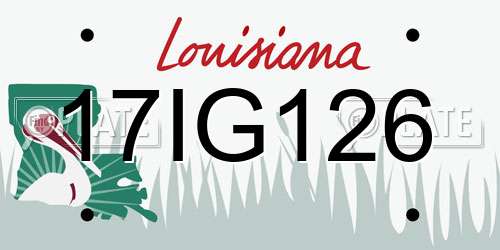 17IG126 Louisiana License Plate
