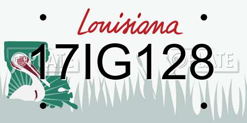 17IG128 Louisiana License Plate